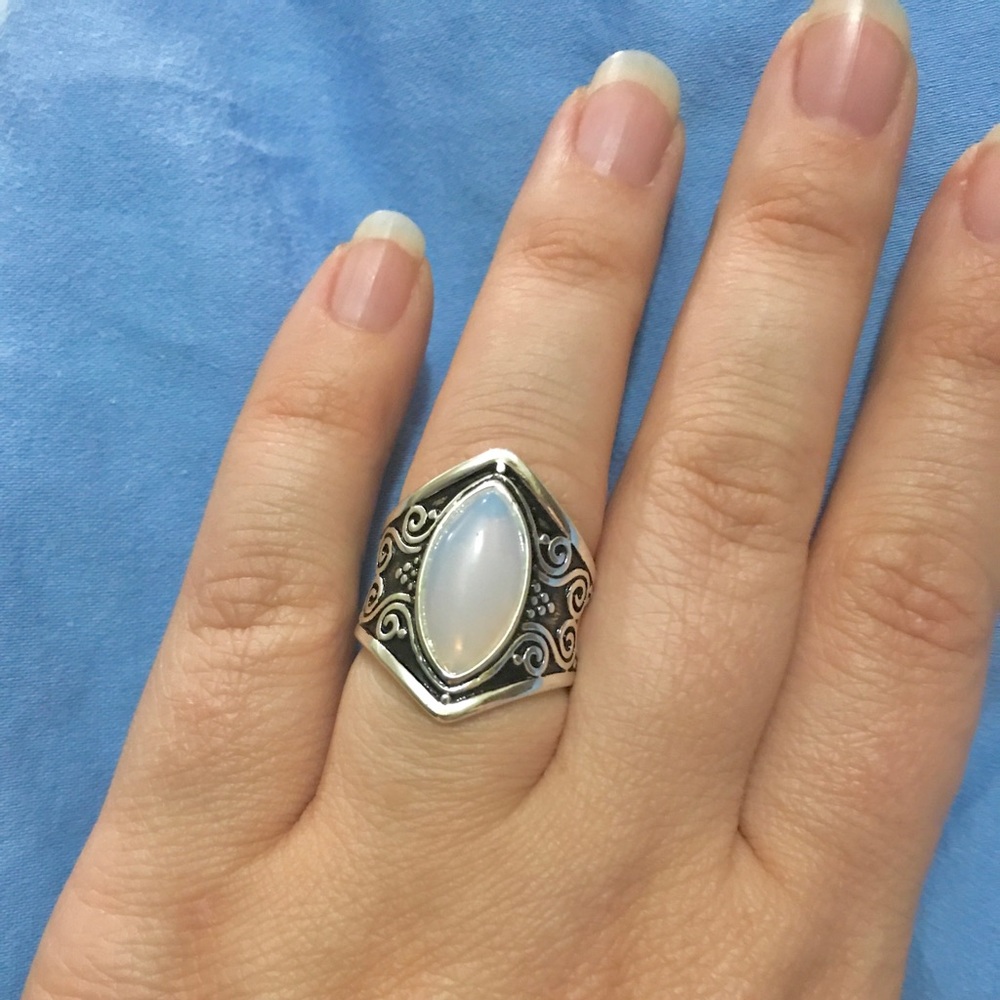 NEW!💙💎OPALITE! BEAUTIFUL! BOHEMIAN! 6.5 RING💎💙 - Picture 2 of 8
